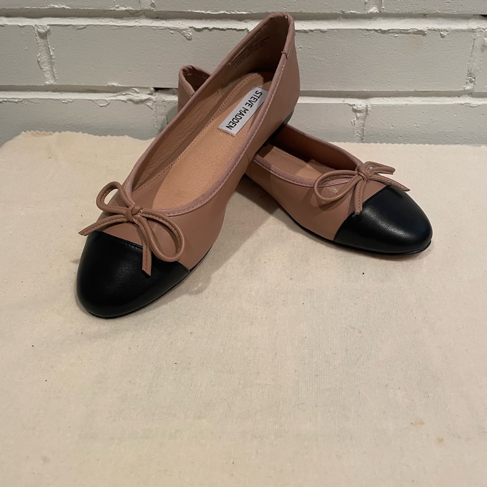 NWOT Steve Madden ELLISON Ballet FLAT SHOE NATURAL Sz 8 Balletcore Chic